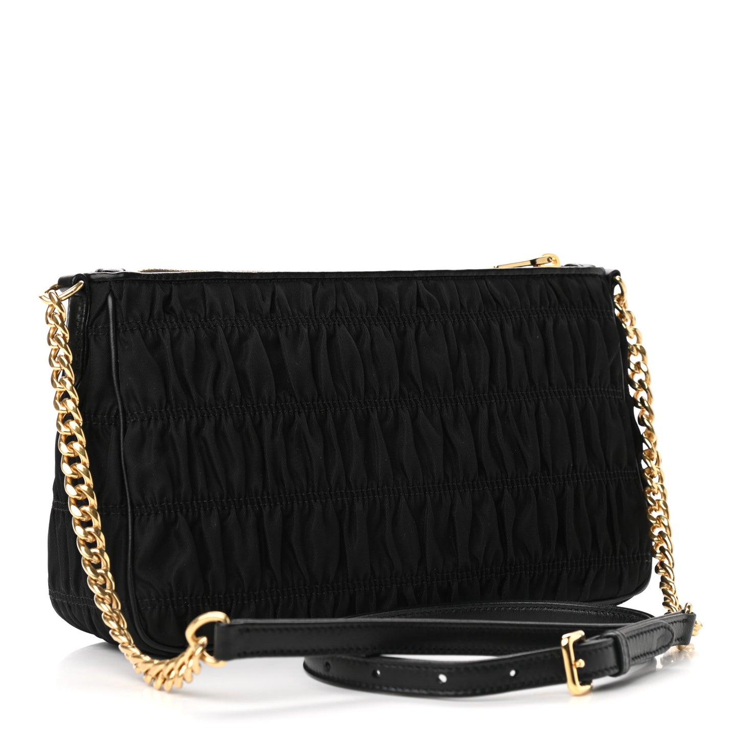 Tessuto Nylon Gaufre Shoulder Bag Black