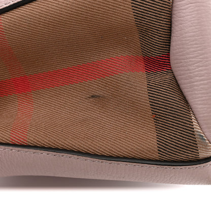Burberry Derby Calfskin House Check Small Banner Tote Pink 12 of 13