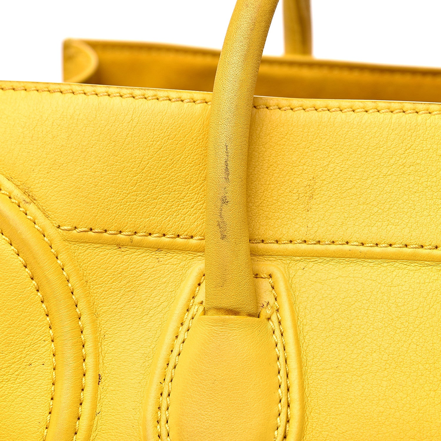 Celine Supple Calfskin Medium Phantom Luggage Yellow 17 of 24