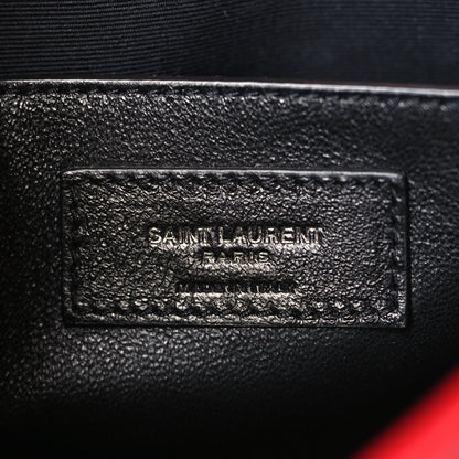 Saint Laurent Crinkled Calfskin Matelasse Monogram Baby Niki Chain Satchel Rouge Eros 6 of 8