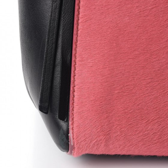 Pony Hair Medium Edge Shoulder Bag Pink