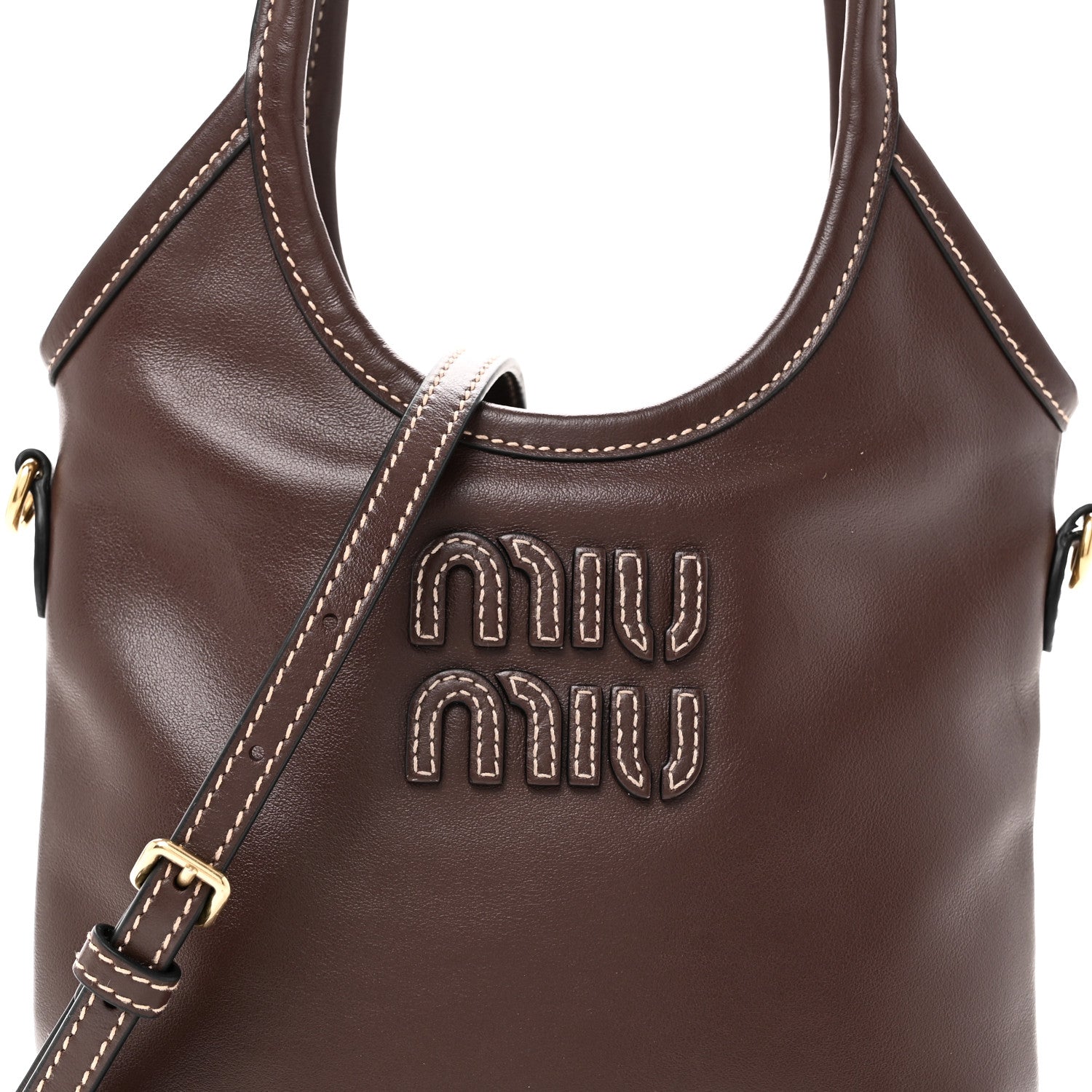 Miu Miu Soft Calf Softy Mini Ivy Tote Briarwood Briarwood 7 of 9