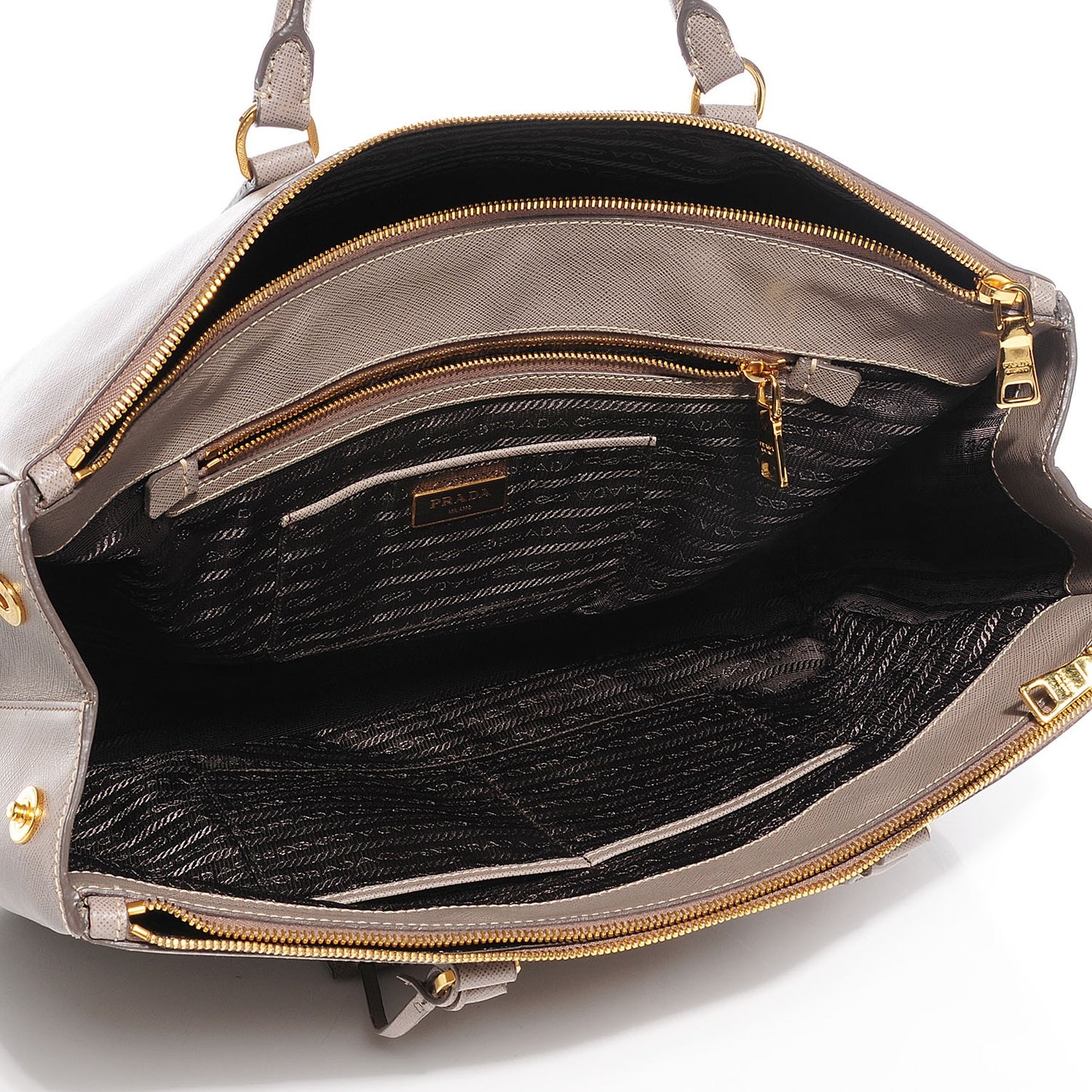 Saffiano Lux Extra Large Galleria Double Zip Tote Argilla