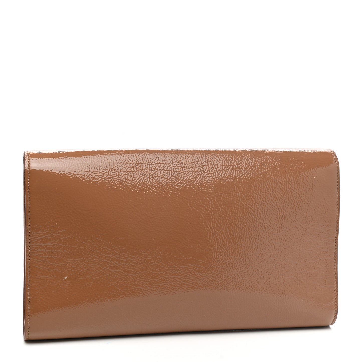 Textured Patent Calfskin Large Belle De Jour Clutch Nude