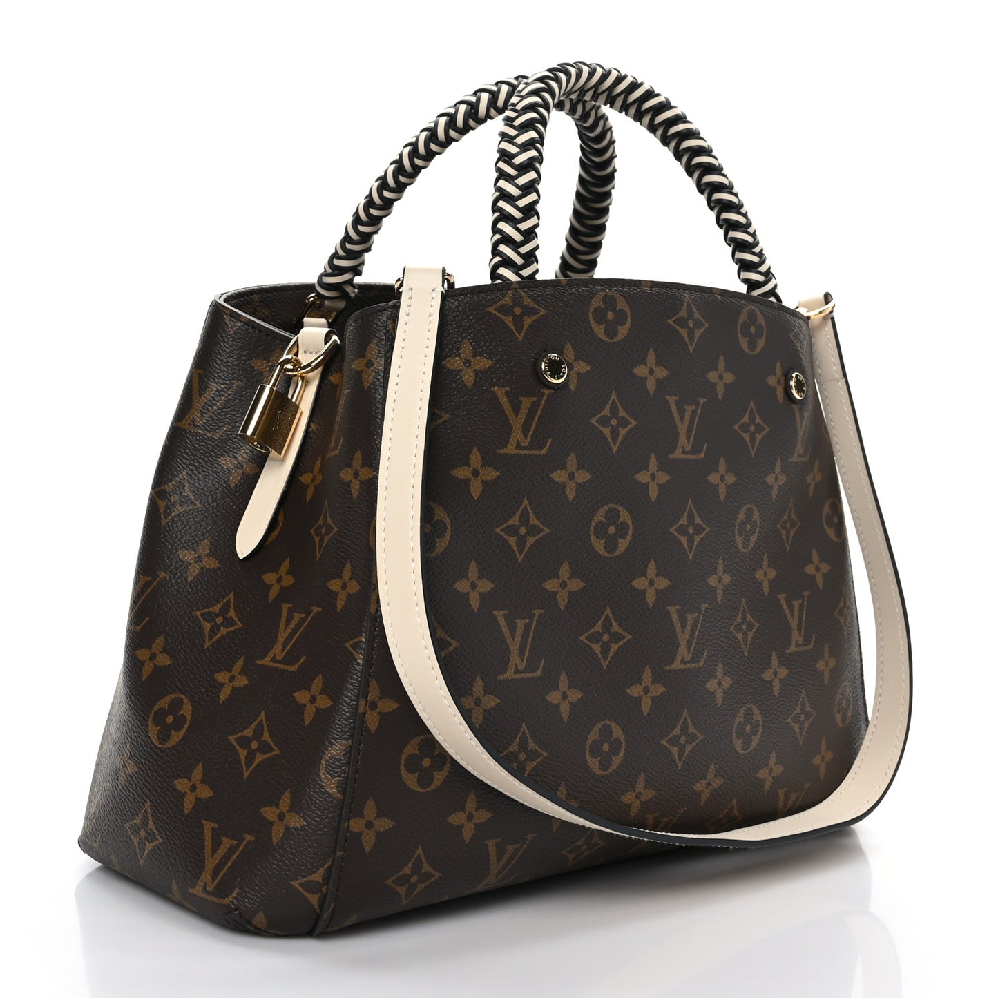 Monogram Braided Montaigne MM Creme Beige