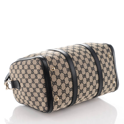 Gucci Monogram Medium Vintage Web Boston Navy 4 of 7