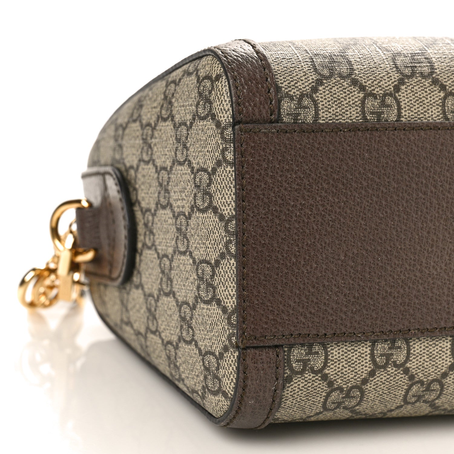 Gucci GG Supreme Monogram Web Medium Ophidia Boston Brown 8 of 9