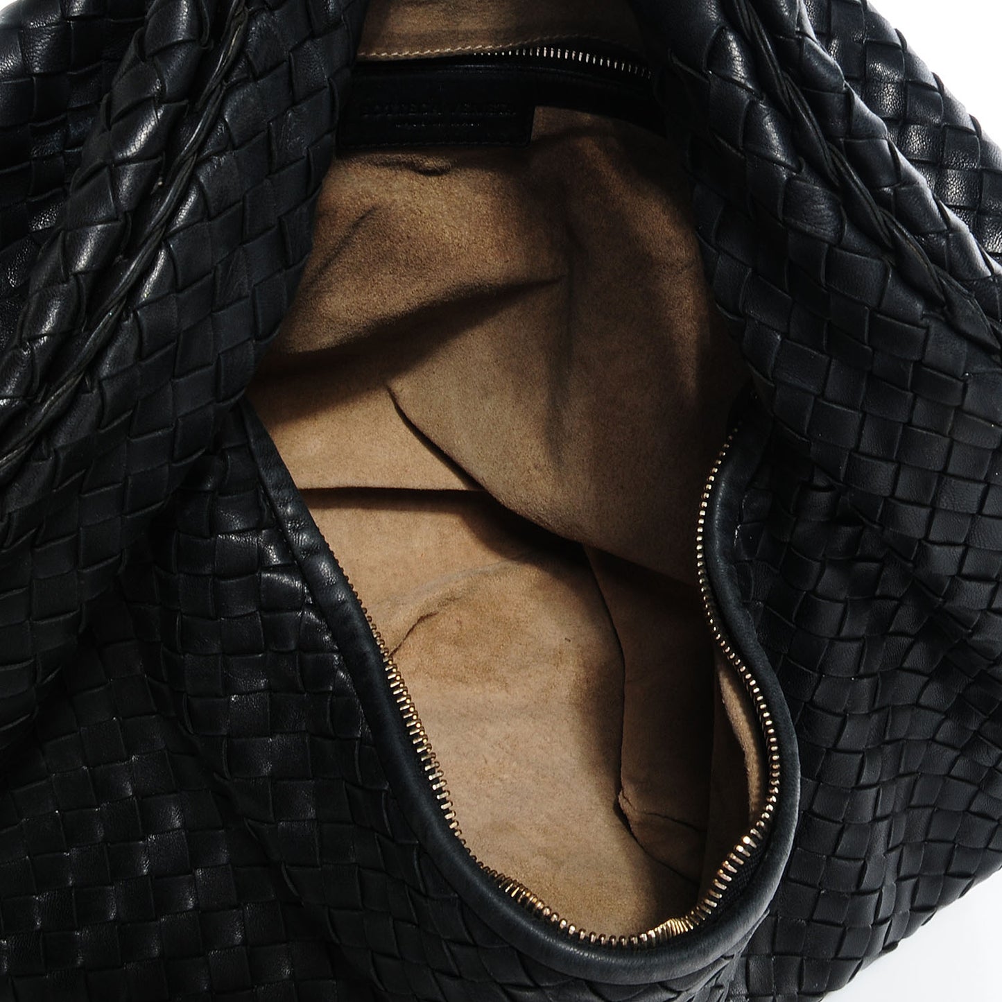Nappa Intrecciato Large Veneta Hobo Nero Black