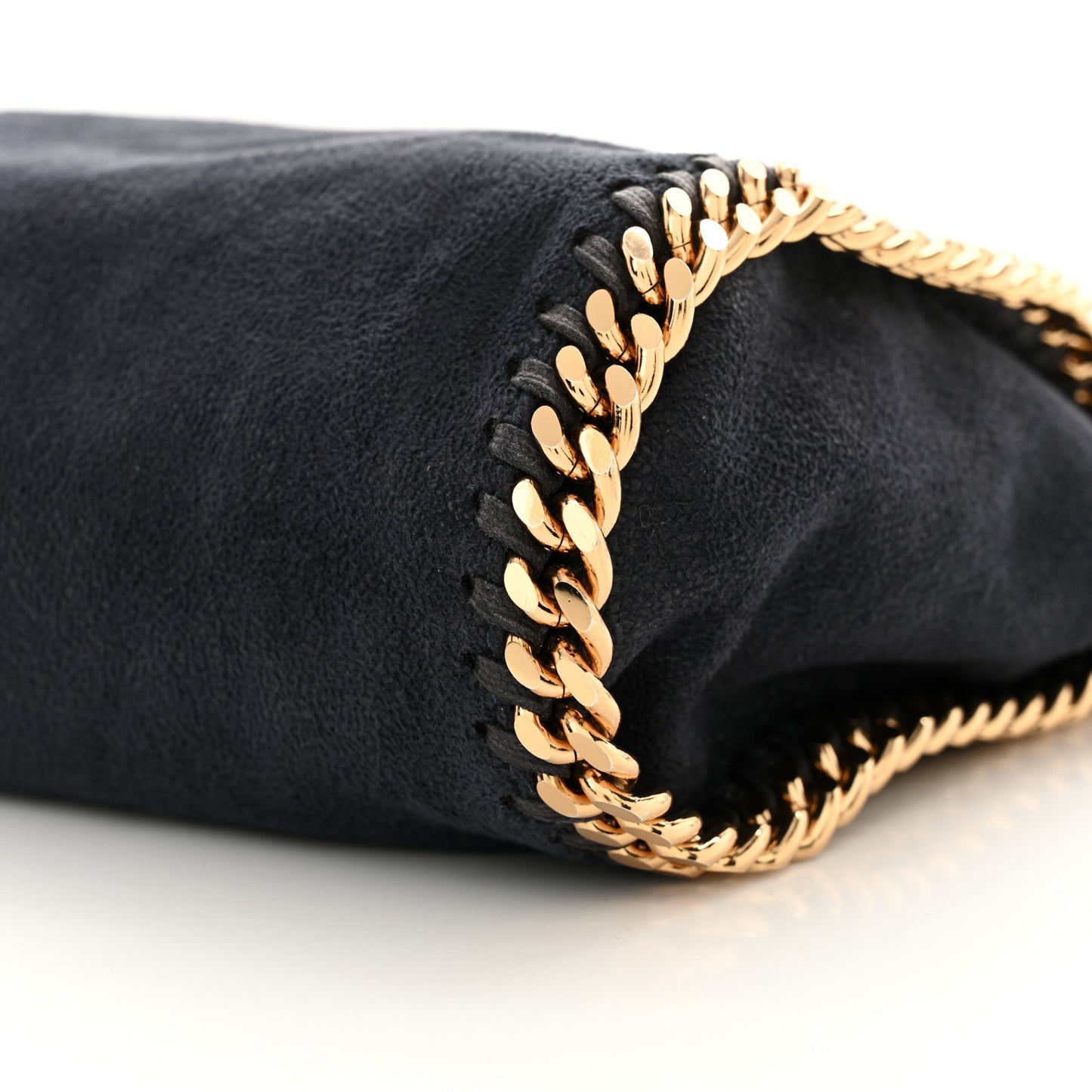 Shaggy Deer Mini Falabella Fold Over Tote Navy