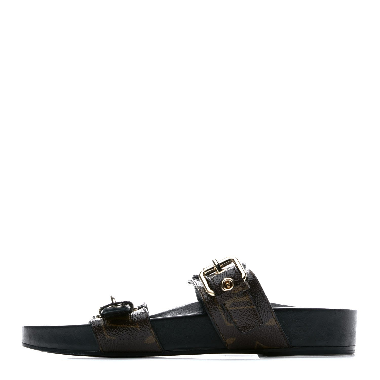 Louis Vuitton Monogram Bom Dia Mule Sandals 36 Black 1 of 9