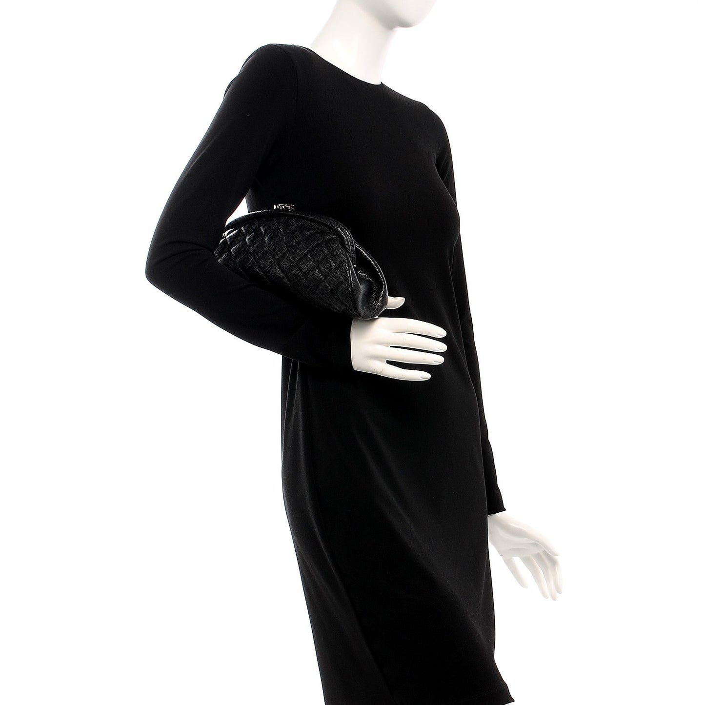 Caviar Quilted Timeless Clutch Black