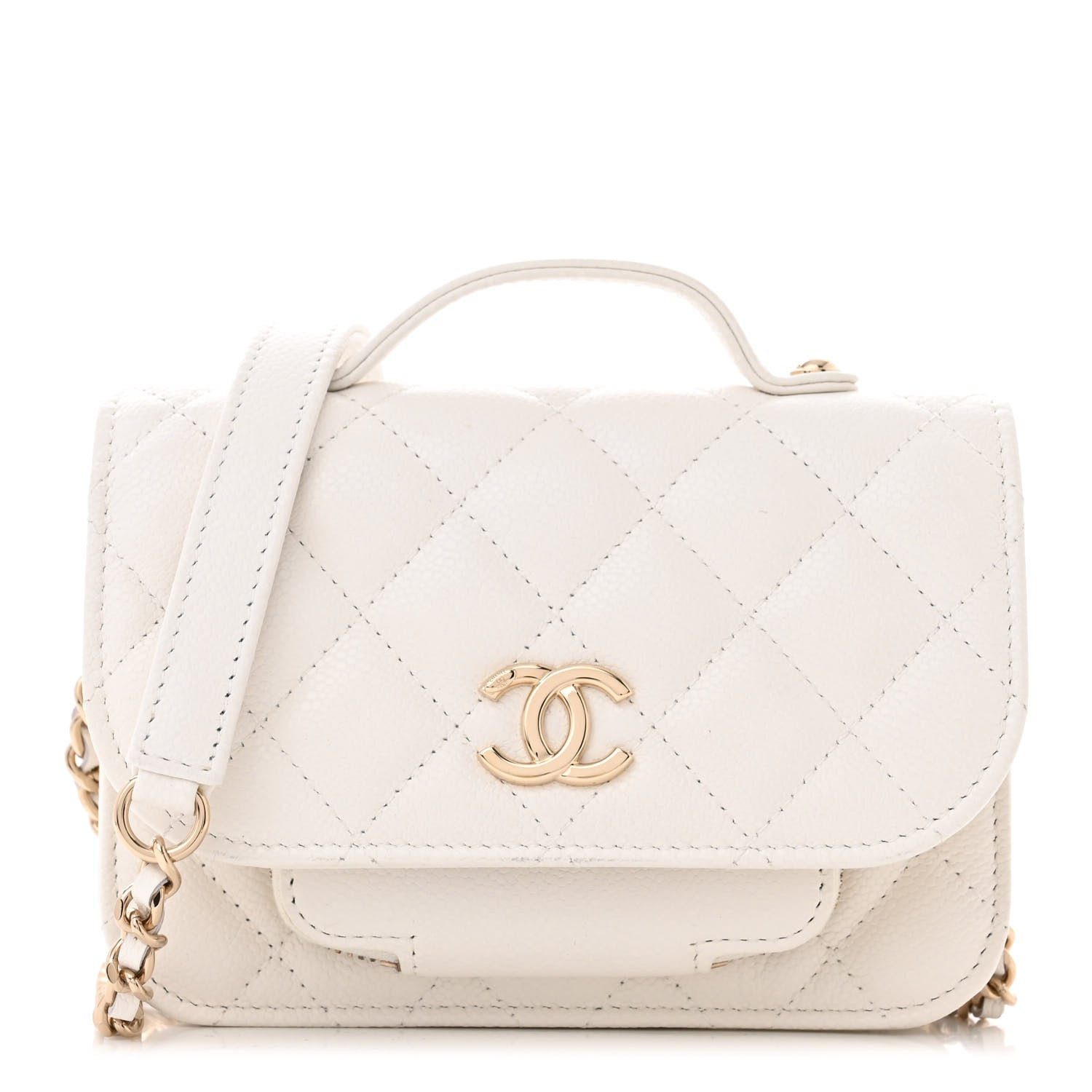 Chanel Caviar Quilted Mini Business Affinity Flap White 1 of 13