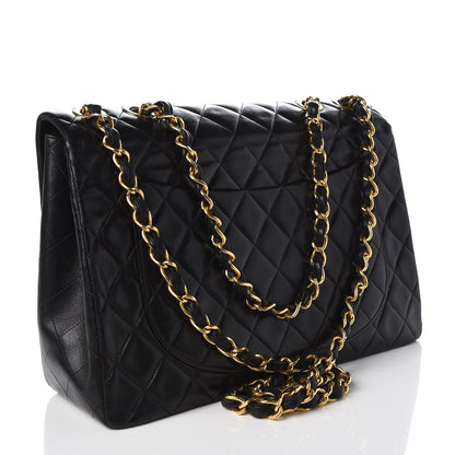 Chanel Lambskin Quilted XL Jumbo Single Flap Black 4 of 8