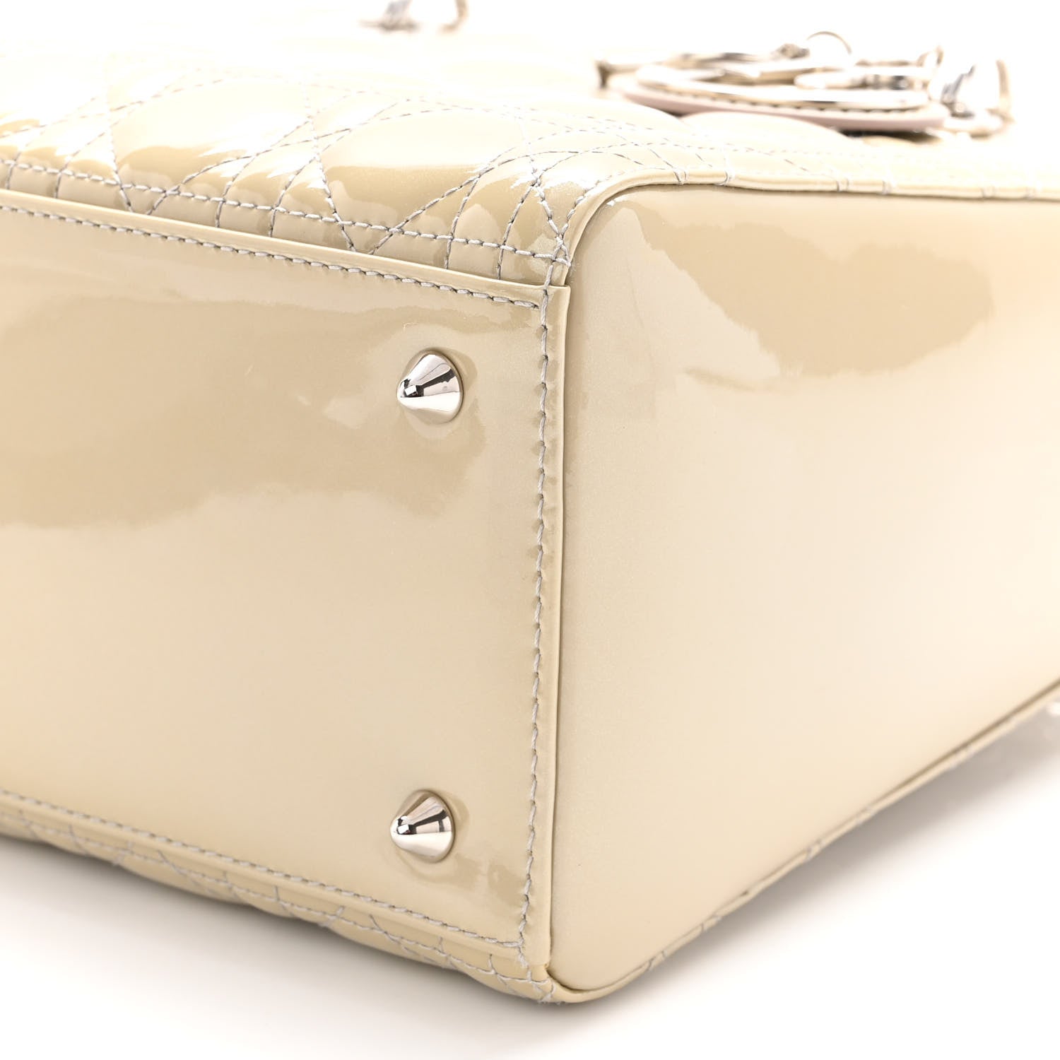 Christian Dior Patent Cannage Medium Lady Dior Beige 9 of 9