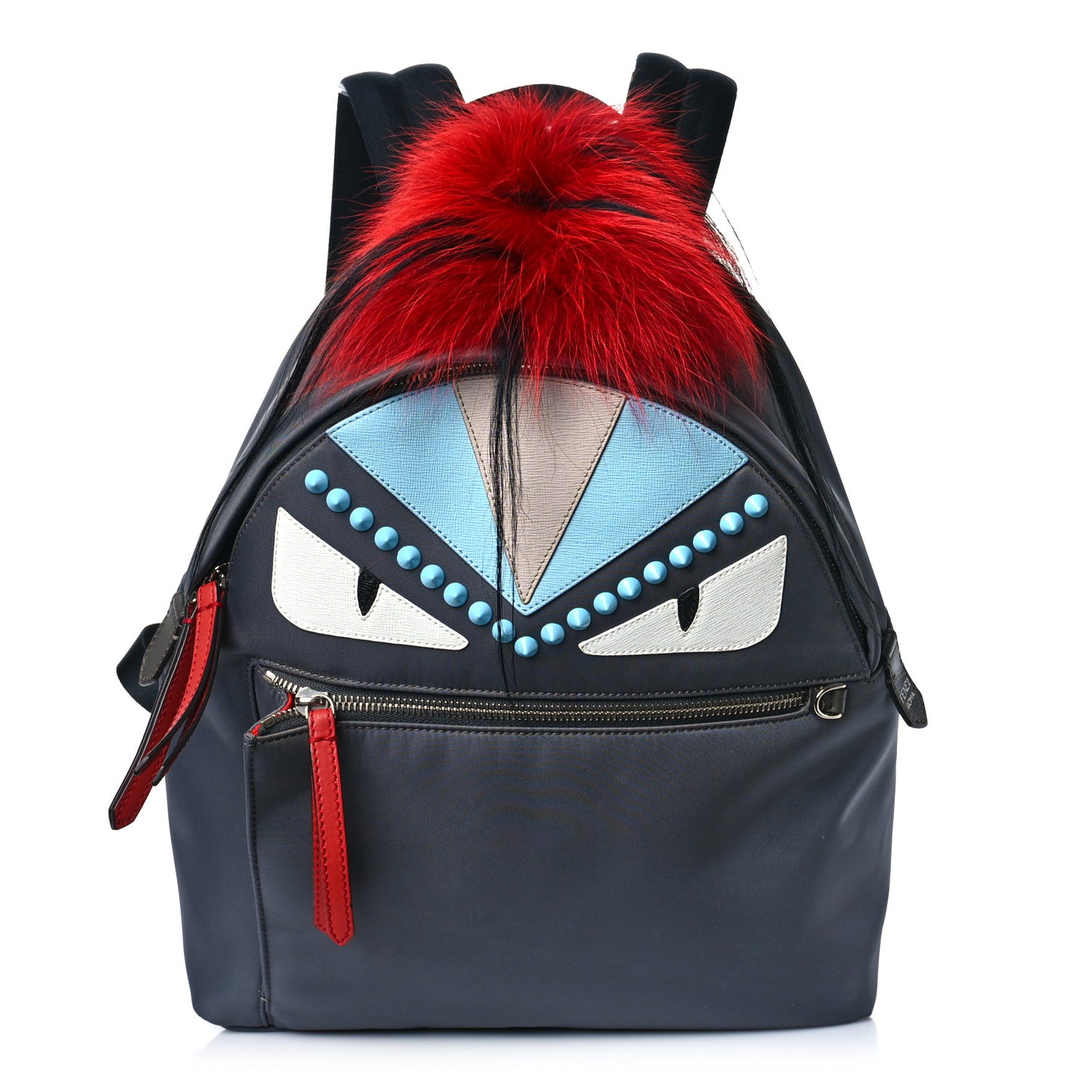 Nylon Vitello Elite Fox Goat Monster Eyes Studded Backpack Acciaio Pimento Multicolor