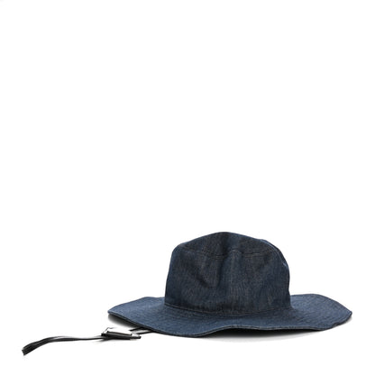 Prada Denim Triangle Wide Brim Drill Hat M Blue 1 of 9