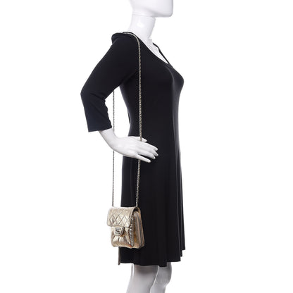 Chanel Crackled Aged Calfskin Mini Crossbody Flap Gold 2 of 11