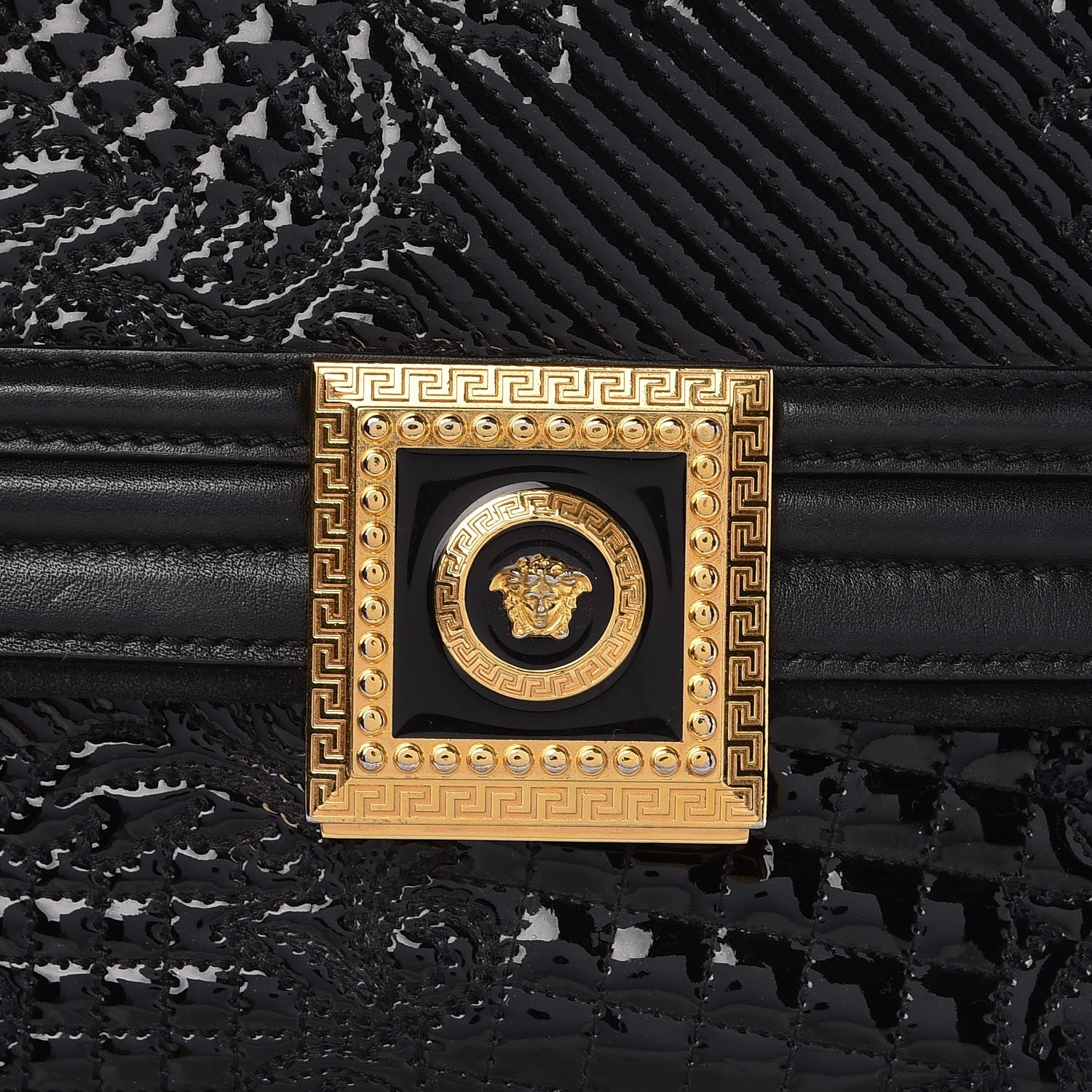Versace Patent Vanitas Shoulder Bag Black 7 of 12