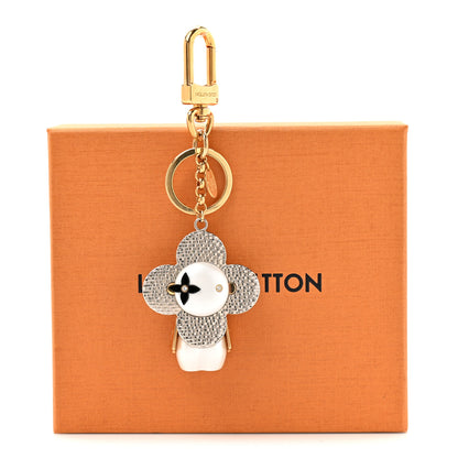 Louis Vuitton Giant Monogram Vivienne Bag Charm Key Holder Silver White Gold 4 of 4