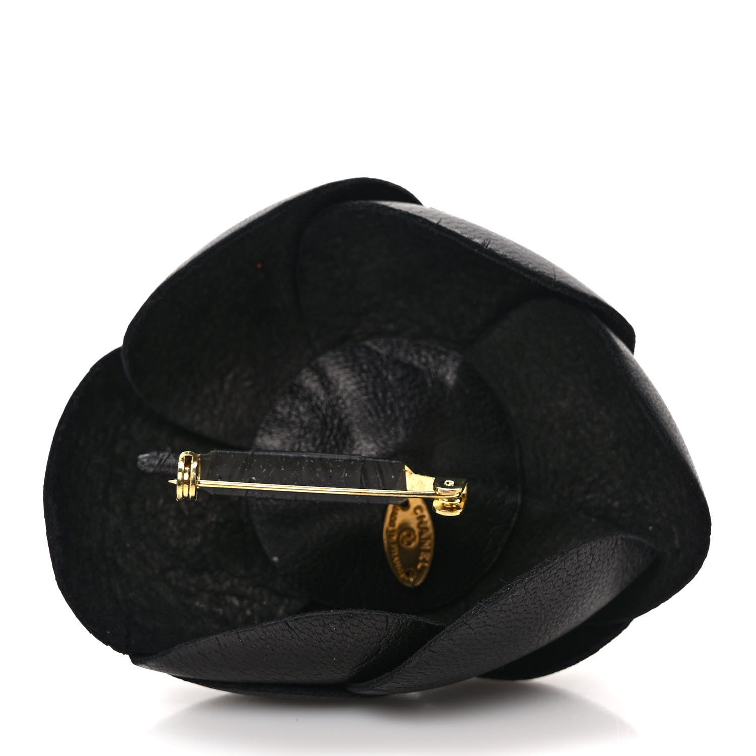 Chanel Lambskin Camellia Brooch Black 3 of 4