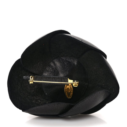 Chanel Lambskin Camellia Brooch Black 3 of 4