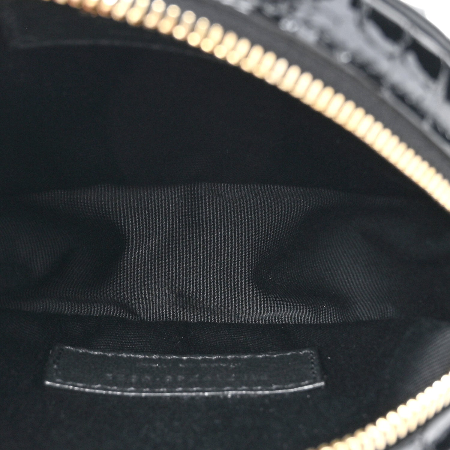 Saint Laurent Patent Crocodile Embossed Round Belt Bag Black 5 of 11