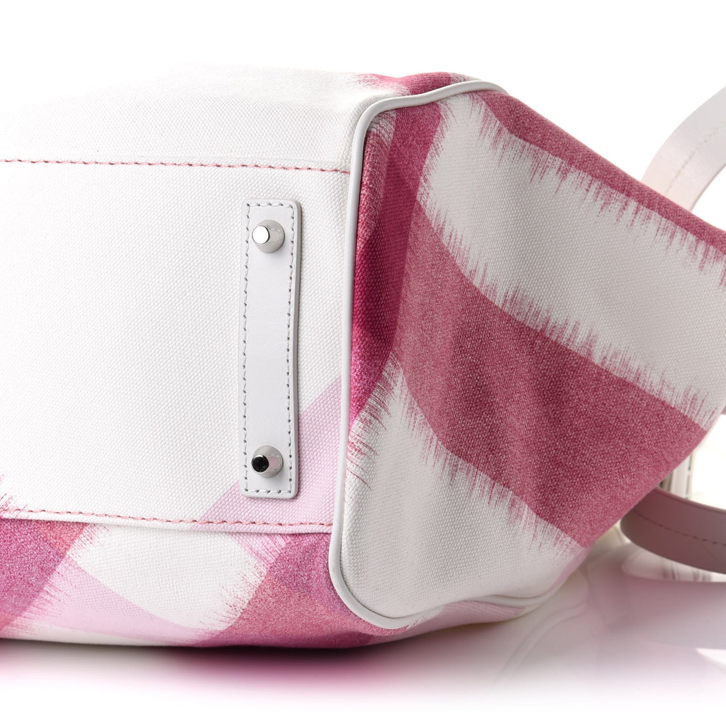Canvas Ikat Check Tote Tea Rose