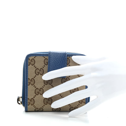 Gucci Monogram Dollar Calfskin Zip Around French Flap Wallet Beige Ebony Caspian 2 of 7