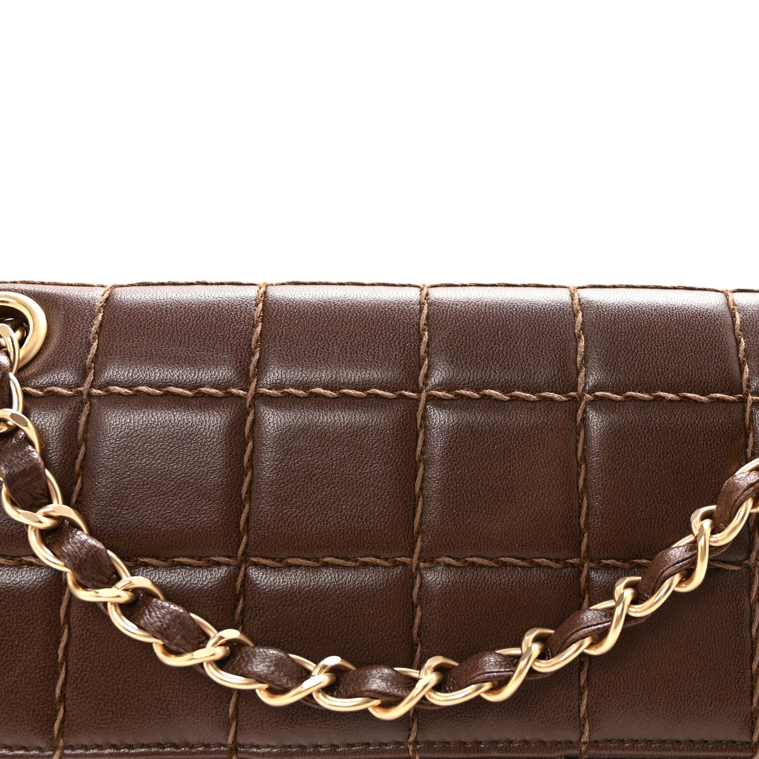Chanel Lambskin Square Double Stitch Flap Dark Brown 8 of 10
