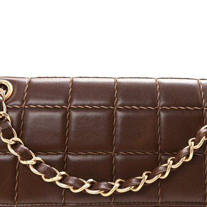 Chanel Lambskin Square Double Stitch Flap Dark Brown 8 of 10