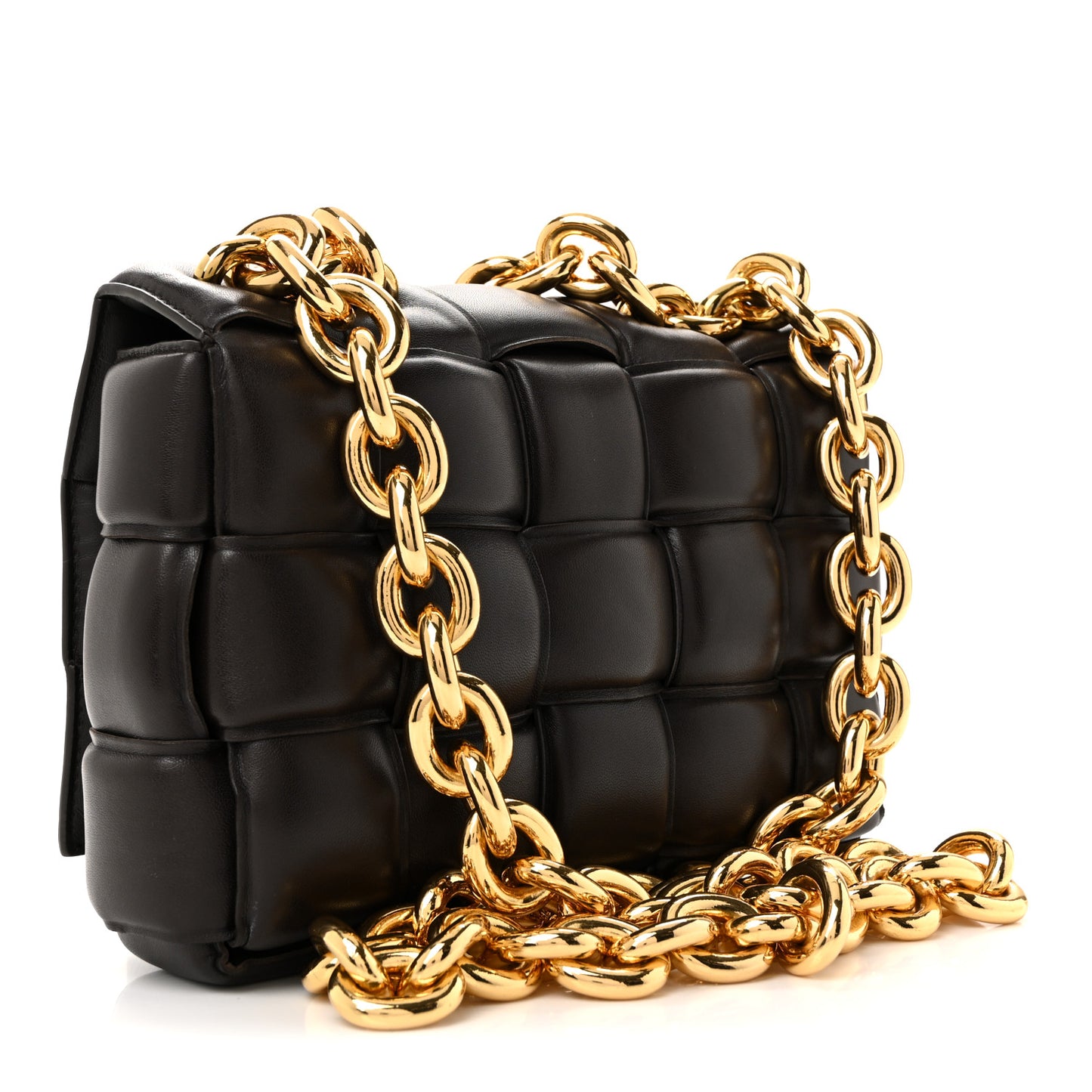 Lambskin Maxi Intreccio Padded Chain Cassette Crossbody Bag Fondant