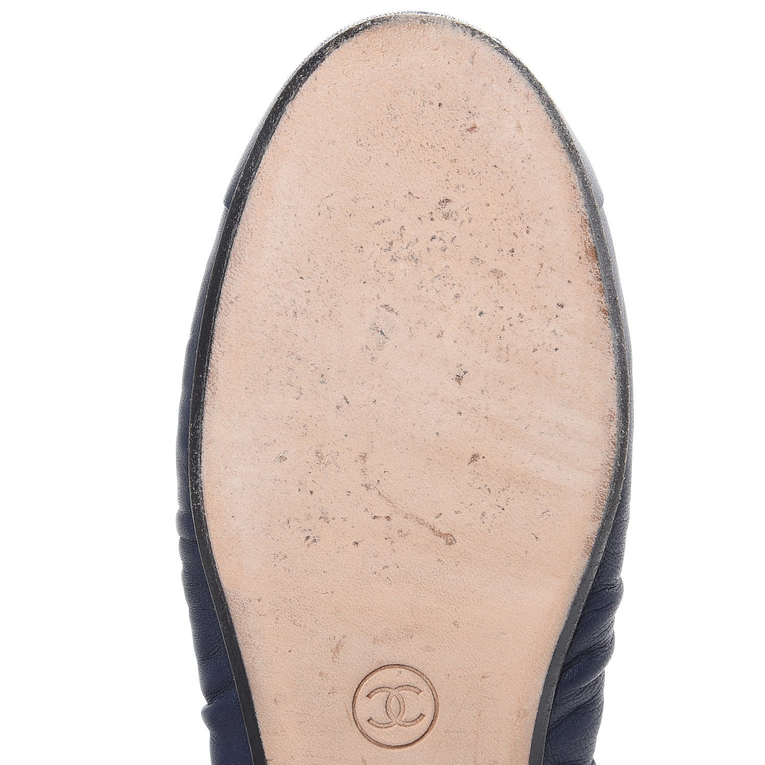 Chanel Lambskin CC Cap Toe Ballerina Flats 36 Navy Blue 10 of 11