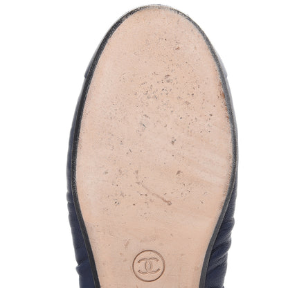 Chanel Lambskin CC Cap Toe Ballerina Flats 36 Navy Blue 10 of 11