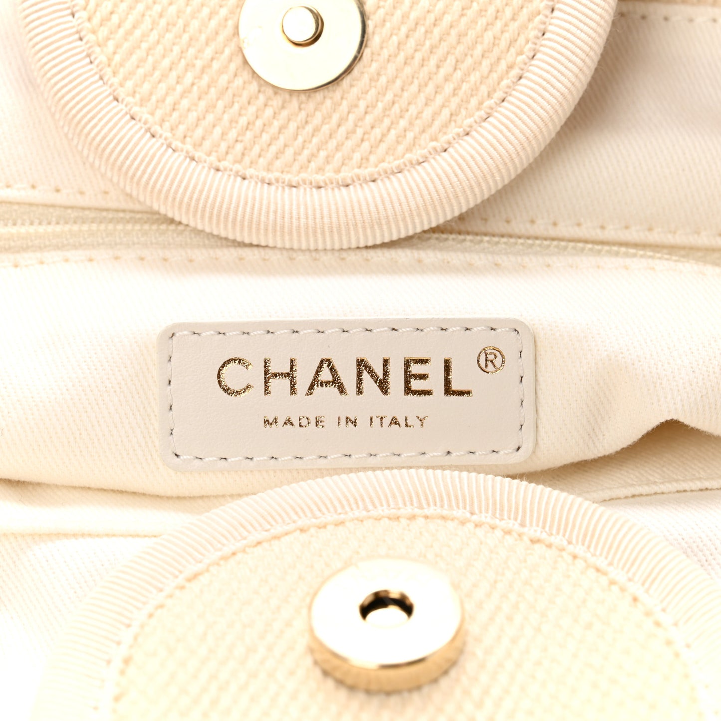 Canvas Pearl Medium Deauville Tote Ecru Beige