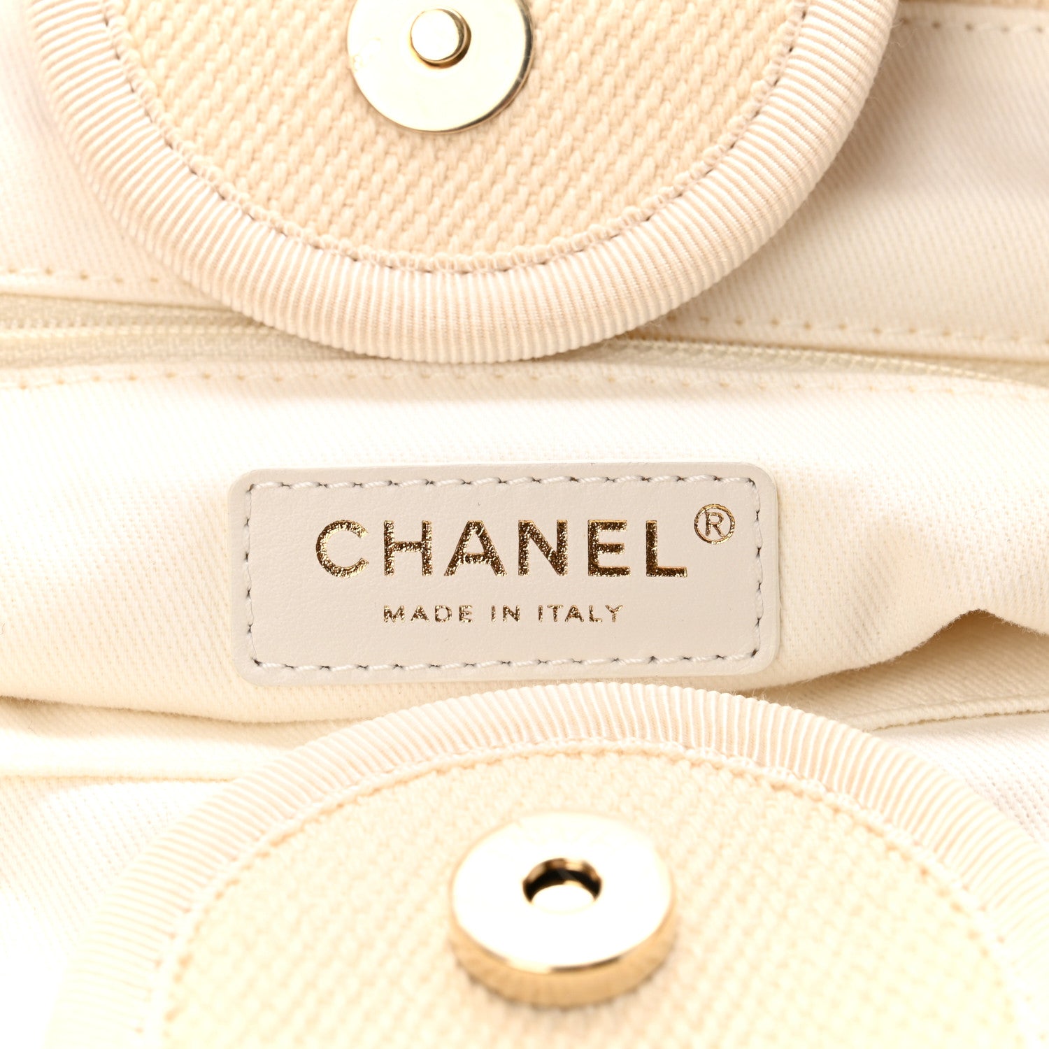 Chanel Canvas Pearl Medium Deauville Tote Ecru Beige 6 of 10