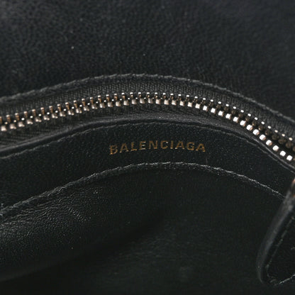 Balenciaga Signature Grained Calfskin Logo XXS Ville Top Handle Bag Black Rose Shocking 6 of 9