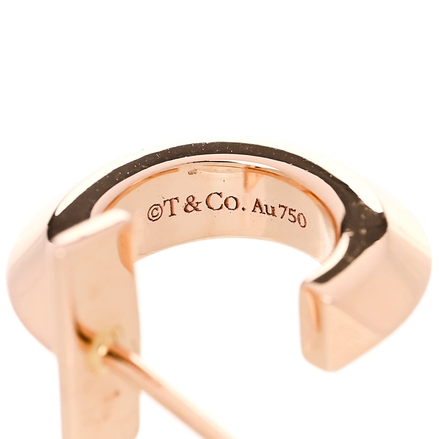 18K Rose Gold T1 Hoop Earrings