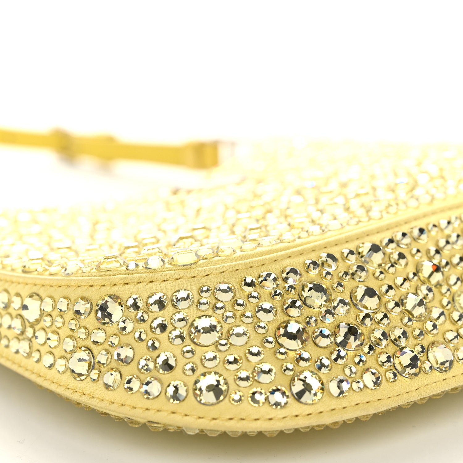 Prada Satin Crystal Cleo Adjustable Strap Shoulder Bag Ananas 9 of 10