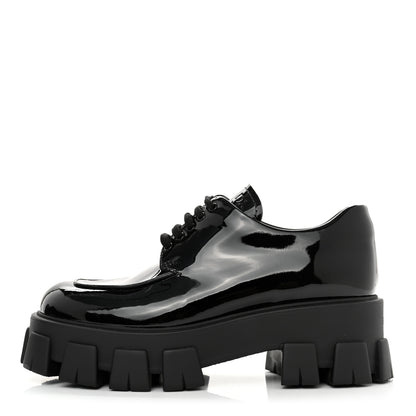 Prada Vernice Monolith 55mm Derby Loafers 39 Black 1 of 11