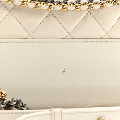 Chanel Patent Goatskin Quilted Medium Gabrielle Hobo White 15 of 16