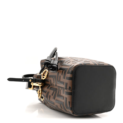 Fendi Vitello Liberty F is Fendi Bi-Color FF 1974 Embossed Mini Mon Tresor Bucket Bag Maya Black 4 of 10