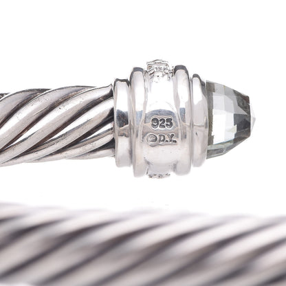 David Yurman Sterling Silver Diamond Prasiolite 7mm Cable Classics Bracelet 8 of 8