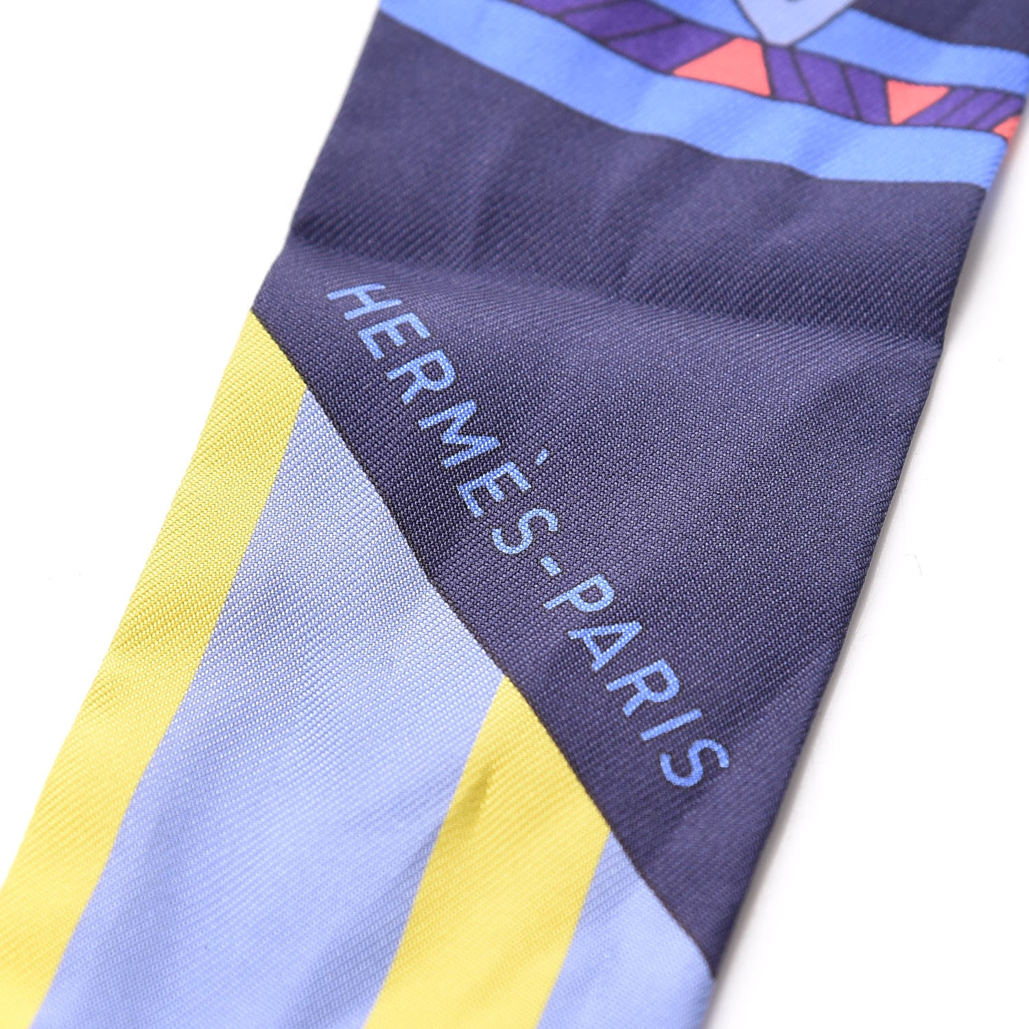 Hermes Silk Le Jardin de la Maharani Twilly Jaune Vif Bleu Violet 4 of 5