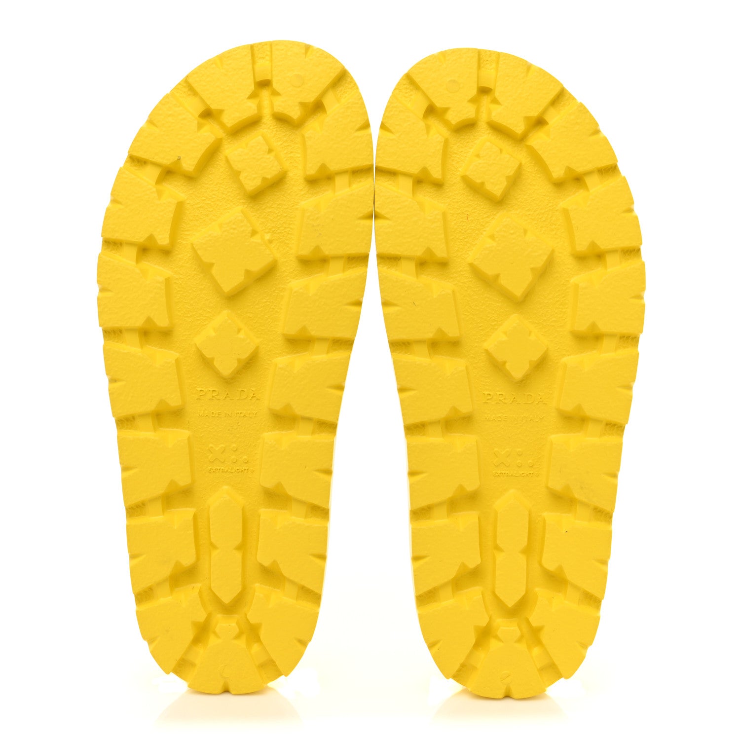 Prada EVA Rubber Triangle Logo Embossed Mens Lug Sole Slide Sandals 10 Sole 5 of 7