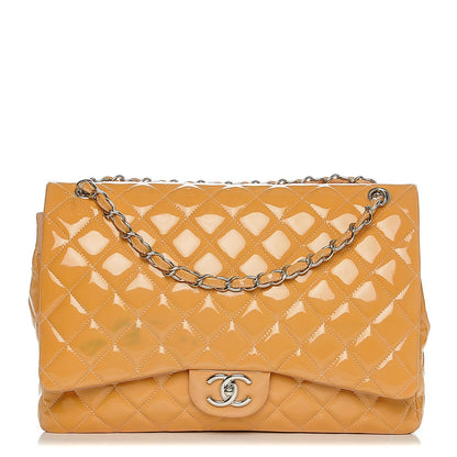 Chanel Patent Maxi Quilted Double Flap Light Orange 1 of 24