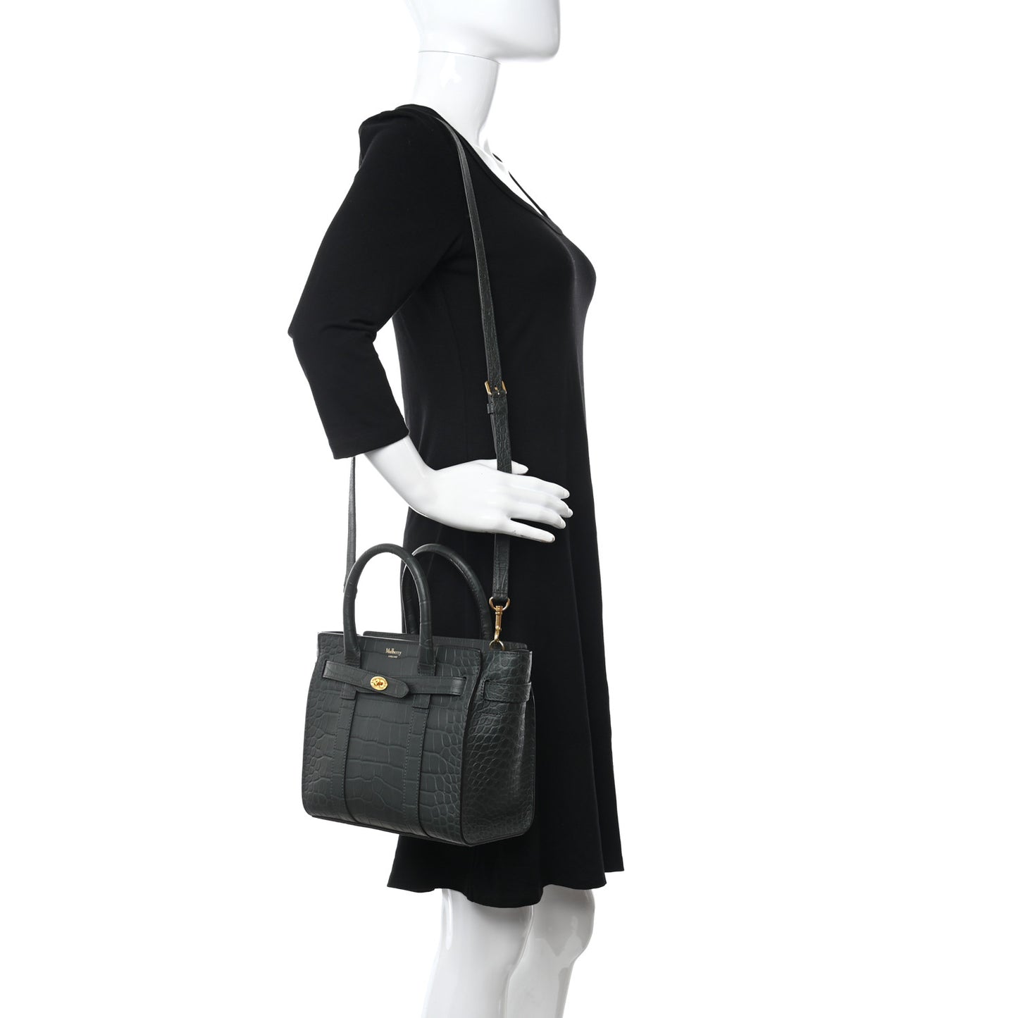 Crocodile Embossed Small Zipped Bayswater Nettle Green