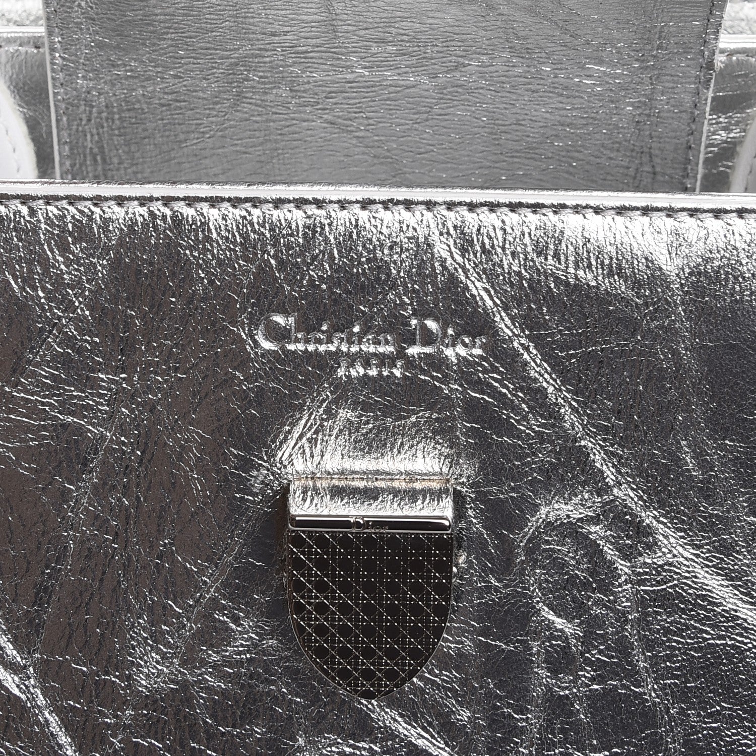 Christian Dior Metallic Calfskin Medium Diorever Flap Silver 7 of 12