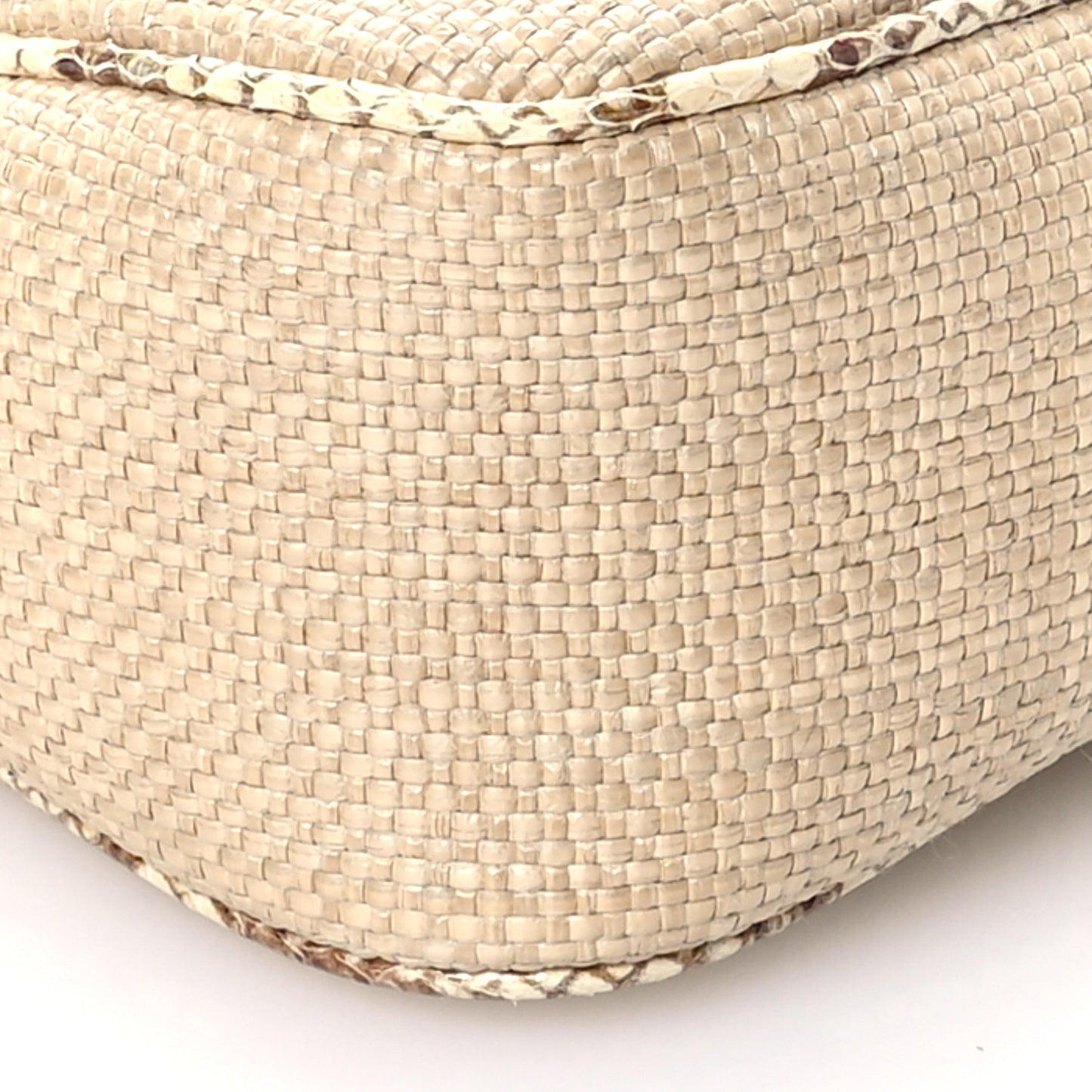 Raffia Elaphe Matelasse Small GG Marmont Shoulder Bag Natural Cream Brown