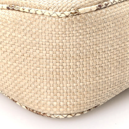 Gucci Raffia Elaphe Matelasse Small GG Marmont Shoulder Bag Natural Cream Brown 9 of 10