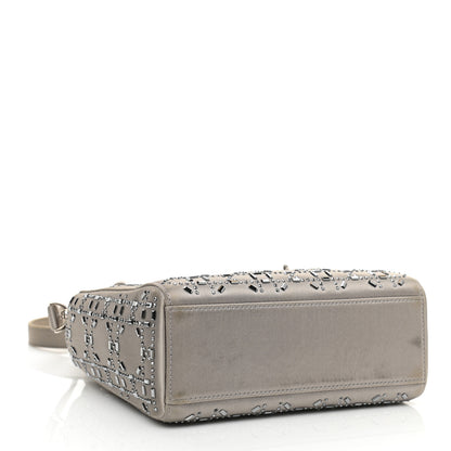 Christian Dior Satin Crystal Cannage Mini Lady Dior Gray 4 of 11